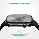 Apple Watch SE / 6 / 5 / 4 (44mm) Epico 3D+ Flexiglass m. Installasjonsramme - Gjennomsiktig / Svart Kant