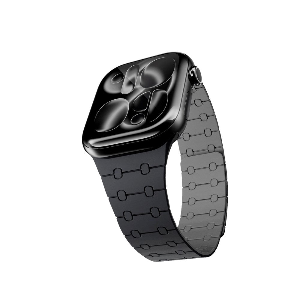 Apple Watch (42/44/SE/45/46/49) Epico Magnetic+ Silikone Klokkereim - Svart / Grå