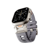 Apple Watch (42/44/SE/45/46/49) Epico Rubber Pro Klokkereim med Metallspenne - Grå