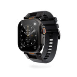 Apple Watch (42/44/SE/45/46/49) Epico Rubber Pro Klokkereim med Metallspenne - Svart