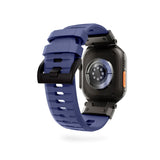 Apple Watch (42/44/SE/45/46/49) Epico Rubber Pro Klokkereim med Metallspenne - Blå