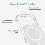 iPhone 17 Pro Epico Tile Mag+ Deksel - MagSafe Kompatibel - Gjennomsiktig / Hvit