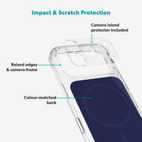 iPhone 17 Pro Epico Tile Mag+ Deksel - MagSafe Kompatibel - Gjennomsiktig / Blå