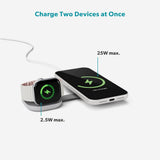 Epico UltraBase Kompakt Trådløs Lader 25W for Smarttelefon / Apple Watch - MagSafe / Qi2 Kompatibel - Sølv