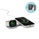 Epico UltraBase Kompakt Trådløs Lader 25W for Smarttelefon / Apple Watch - MagSafe / Qi2 Kompatibel - Sølv