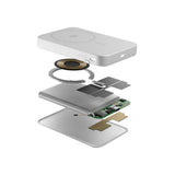 Epico UltraPack EM75 Alu Mag+ Trådløs PowerBank - 25W & 10.000 mAh - Qi2 / MagSafe Kompatibel - Sølv