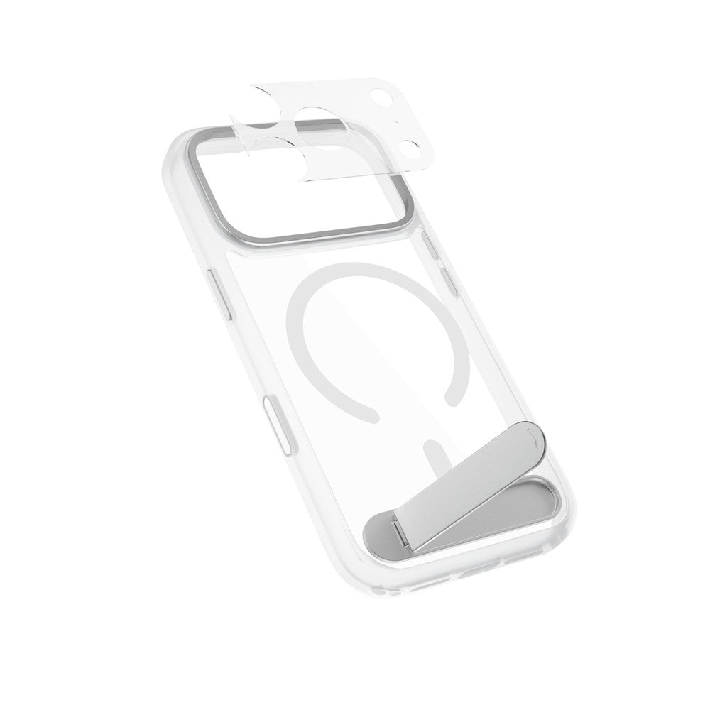 iPhone 18 Pro Max / 17 Pro Max Epico HeroStand Pro Mag+ Deksel m. Kamerabeskyttelse & Ståfunksjon - MagSafe Kompatibel - Gjennomsiktig