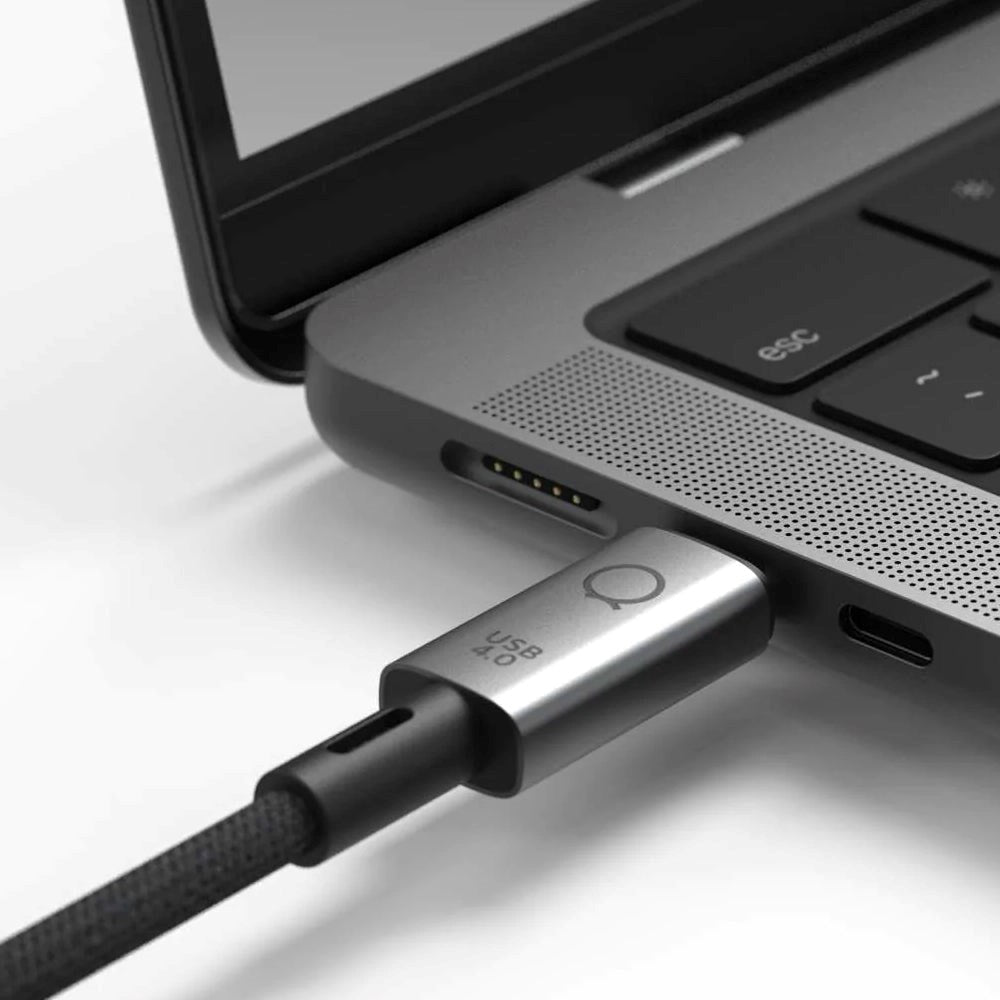 LINQ byELEMENTS Pro-kabel USB-C til USB-C - 240W PD & 8K/60Hz - 1 m - Grå / Svart