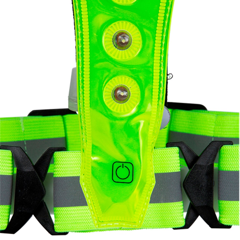 Bee-Safe Refleks Løpevest m. Lys & Mobillomme - Gul