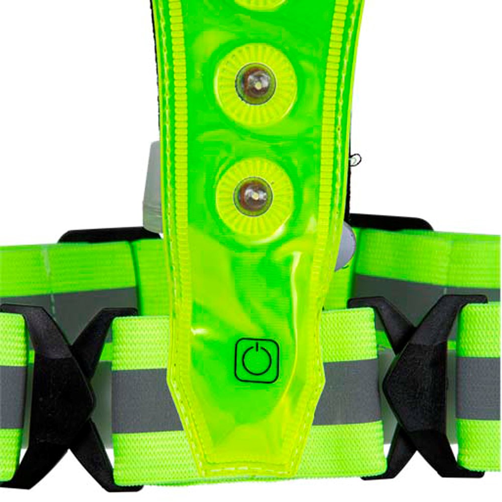 Bee-Safe Refleks Løpevest m. Lys & Mobillomme - Sølv