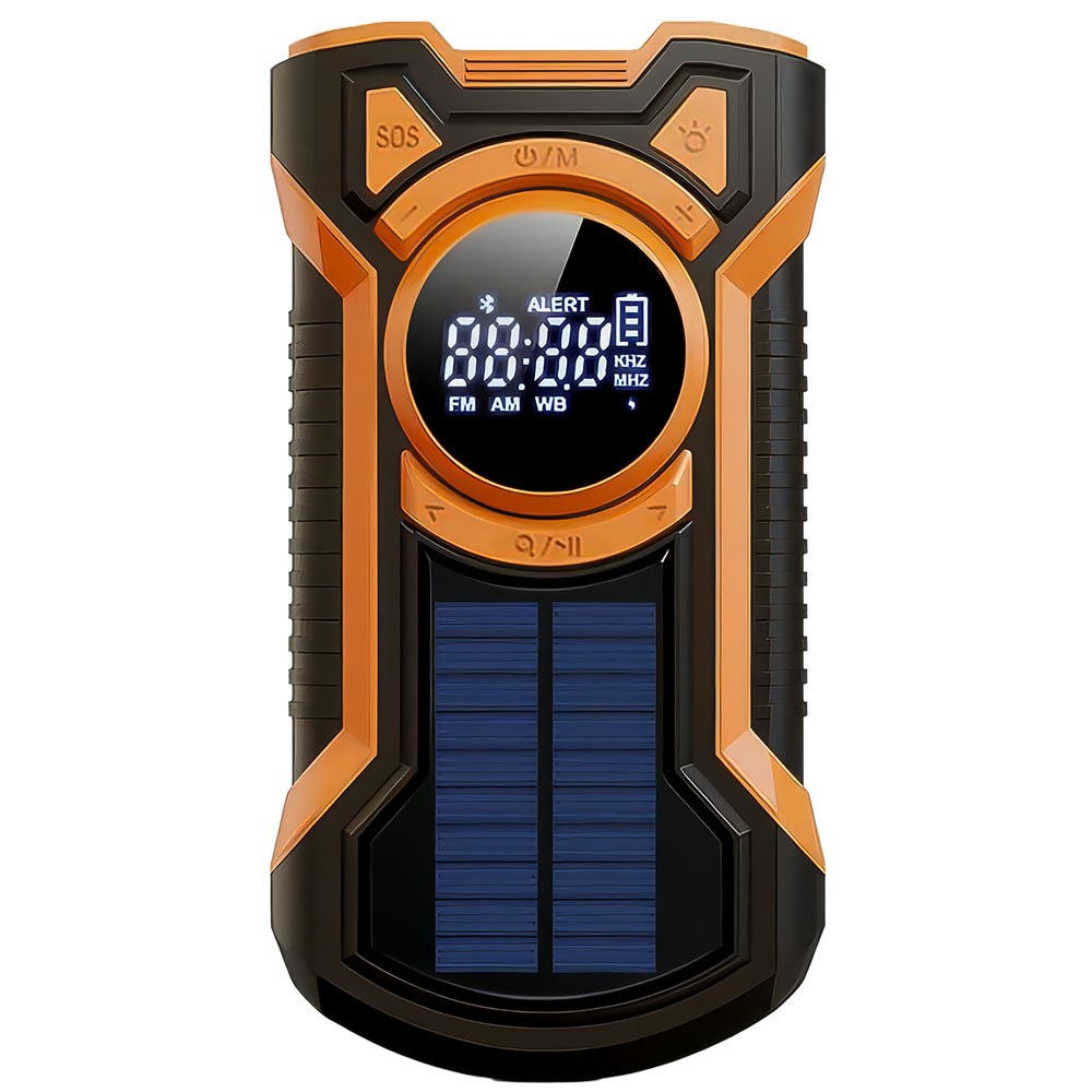 Just In Case Nødradio m. Bluetooth & 5000 mAh PowerBank - Svart / Oransje