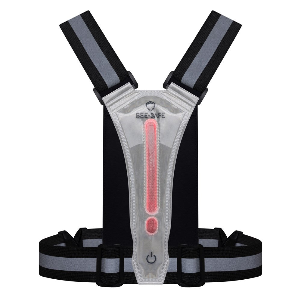 Bee-Safe Løpevest m. LED & Mobillomme - Sølv