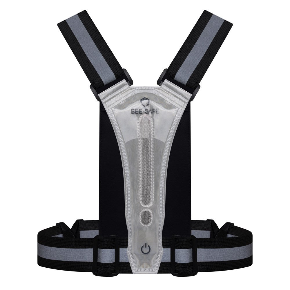 Bee-Safe Løpevest m. LED & Mobillomme - Sølv