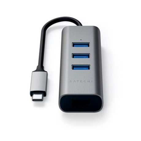 Satechi 2-i-1 USB-C Hub / Ethernet-port - Space Grey