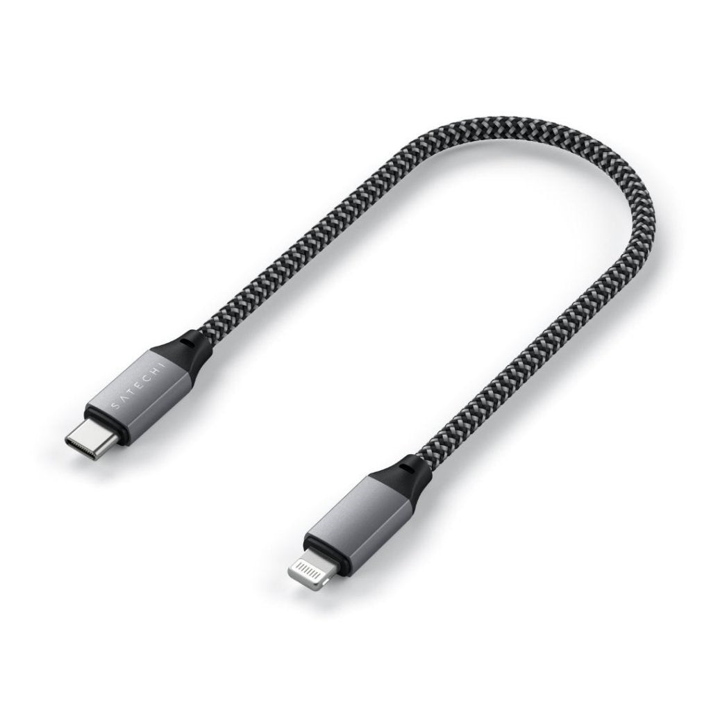 Satechi USB-C til Lightning Kabel (PD) 60W - 25 cm. - Space Grey