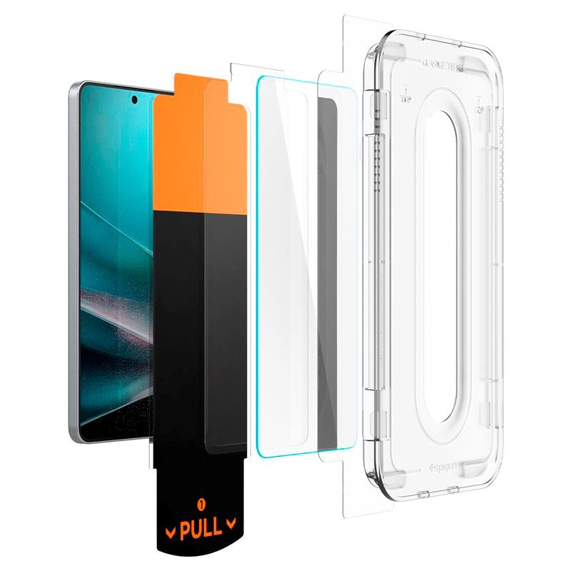 Samsung Galaxy S25 Edge Spigen EZ Fit Glass tR Skjermbeskyttelse - Case Friendly - Gjennomsiktig