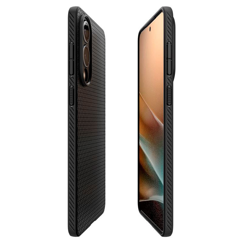 Samsung Galaxy S25 Edge Spigen Liquid Air - Fleksibelt Plast Deksel - Svart