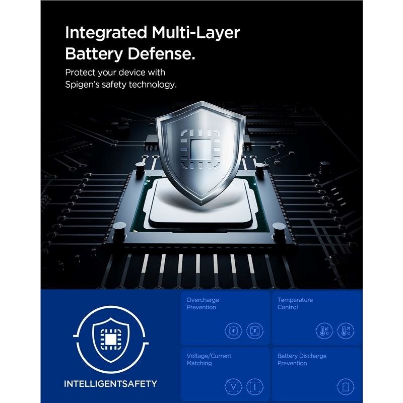 Spigen Essential 20 000mAh Powerbank med 2 x USB-C - 1 x USB-A - 30W - Svart