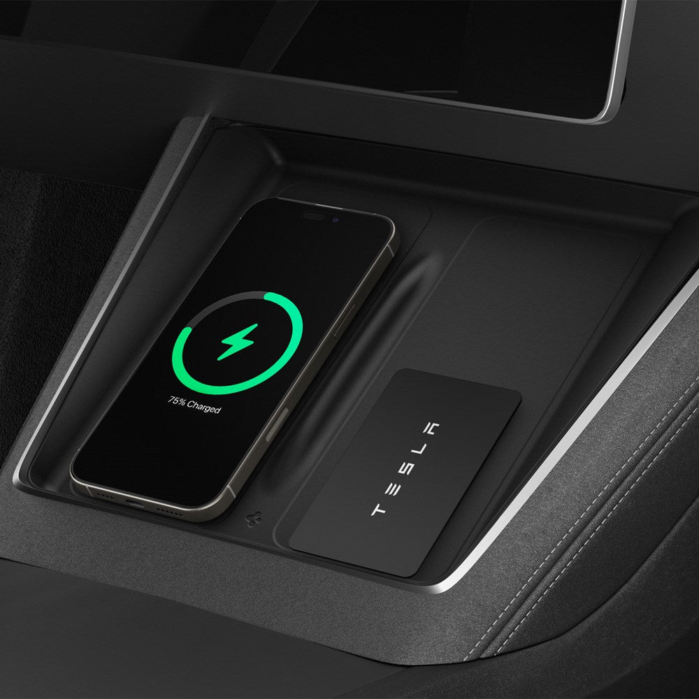 Spigen Wireless Charging Pad Deksel til Tesla Model Y Juniper - Svart
