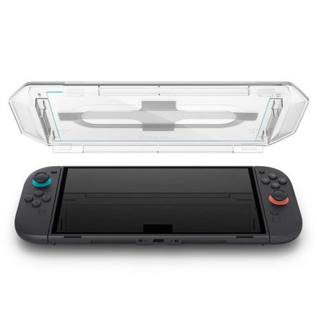 Nintendo Switch 2 Spigen Glass tR EZ Fit Skjermbeskyttelsesglass m. Installasjonsramme - 2 stk - Gjennomsiktig