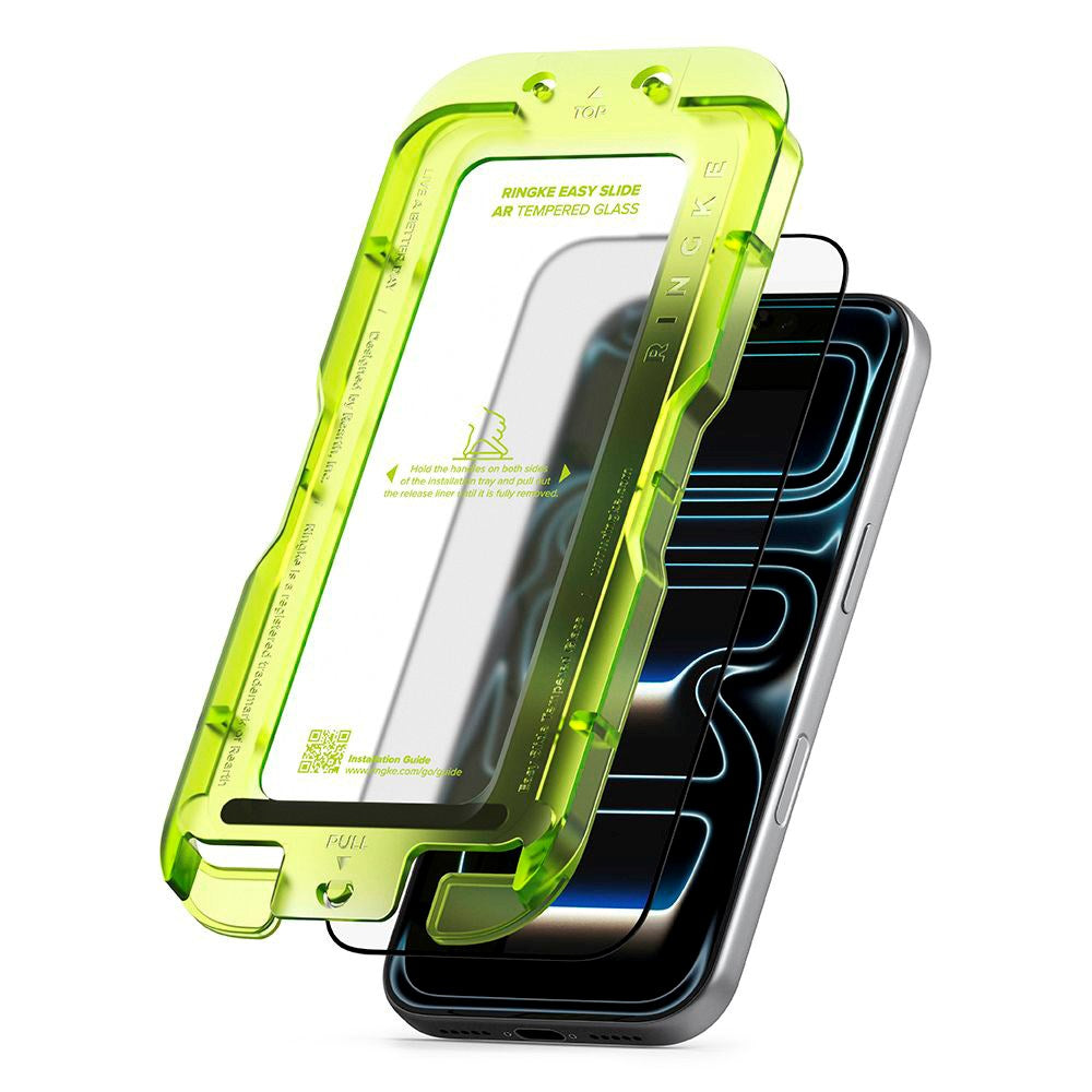 iPhone 17 Pro Max Ringke Easy Slide Antirefleks Herdet Skjermbeskyttelsesglass m. Installasjonsramme – Gjennomsiktig