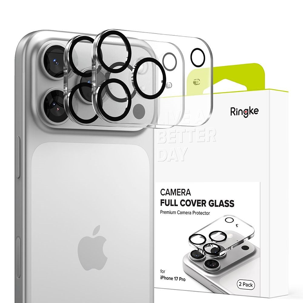 iPhone 17 Pro Ringke Beskyttelsesglass for Kameralinse 2-pack - Gjennomsiktig / Svart