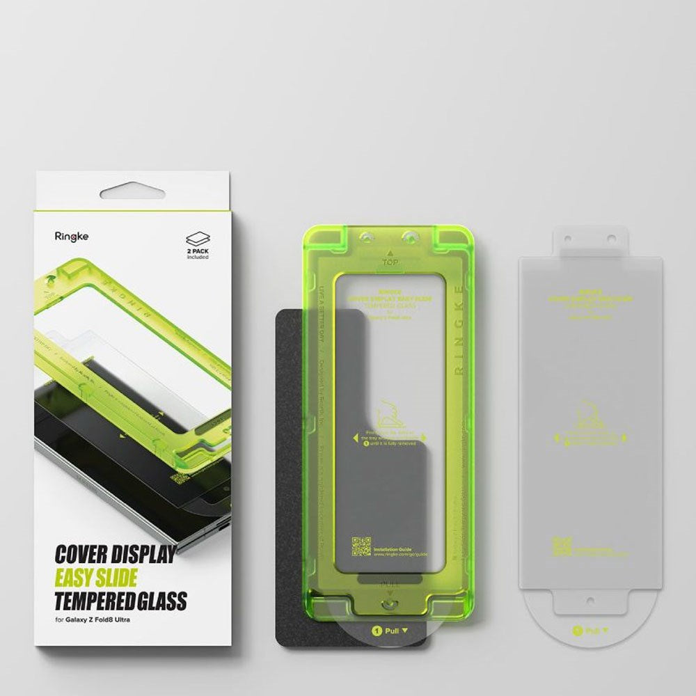 Samsung Galaxy Z Fold8 Ultra Ringke Cover Display Easy Slide Beskyttelsesglass m. Monteringsramme - 2 stk - Gjennomsiktig