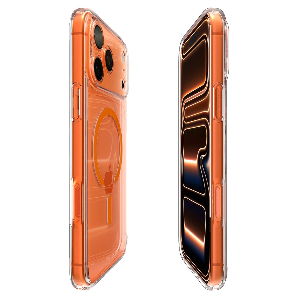 iPhone 17 Pro Spigen Ultra Hybrid Deksel - MagSafe Kompatibel - Gjennomsiktig / Oransje