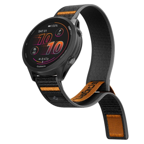 Spigen Athlex Air Universal Nylonrem (22 mm) - Svart / Oransje
