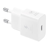 Original Samsung Super Fast Charge 25W GaN Strømadapter med USB-C til USB-C-kabel - Hvit