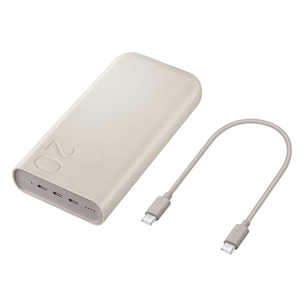 Samsung Battery Pack med 20.000 mAh Powerbank 45W og USB-C Kabel 30cm - Beige