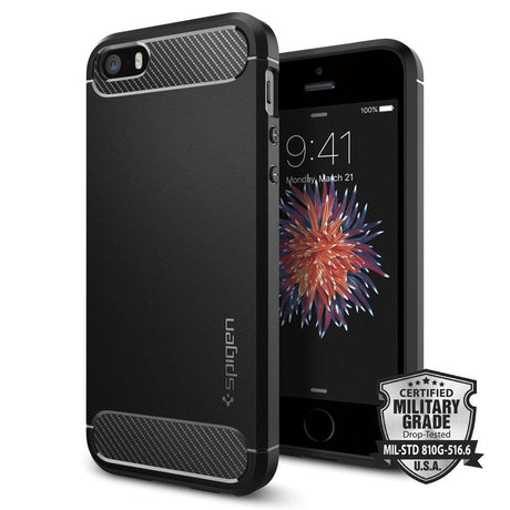 iPhone SE / 5 / 5s Spigen Rugged Armor Deksel Svart