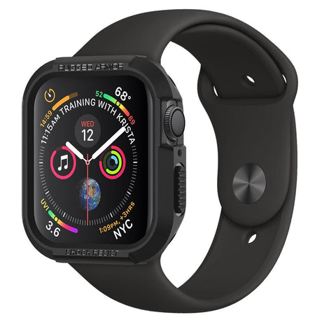 Apple Watch SE/6/5/4 (44mm) SPIGEN Rugged Armor Case - Fleksibelt Deksel - Svart