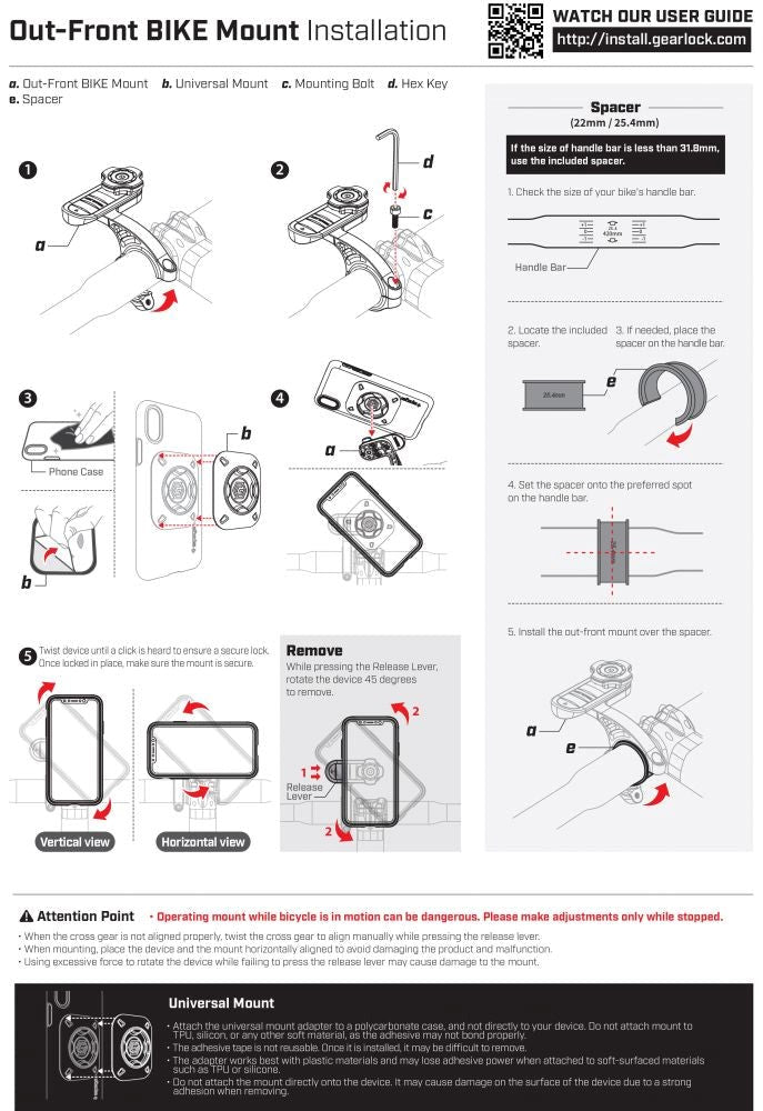 Spigen Gearlock MF100 - Bike Mount - Universal Mobilholder til Sykkel