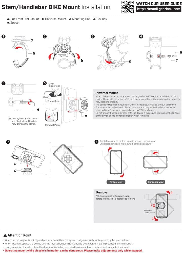 Spigen Gearlock MS100 - Bike Mount - Universal Mobilholder til Sykkel