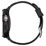 Apple Watch SE/6/5/4 (44mm) SPIGEN Rugged Armor Pro Case - Fleksibelt Deksel med Reim - Svart