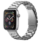 Apple Watch (42/44/SE/45/46/49mm) Spigen Modern Fit Band - Rustfritt Stål Reim med Pinner - Sølv