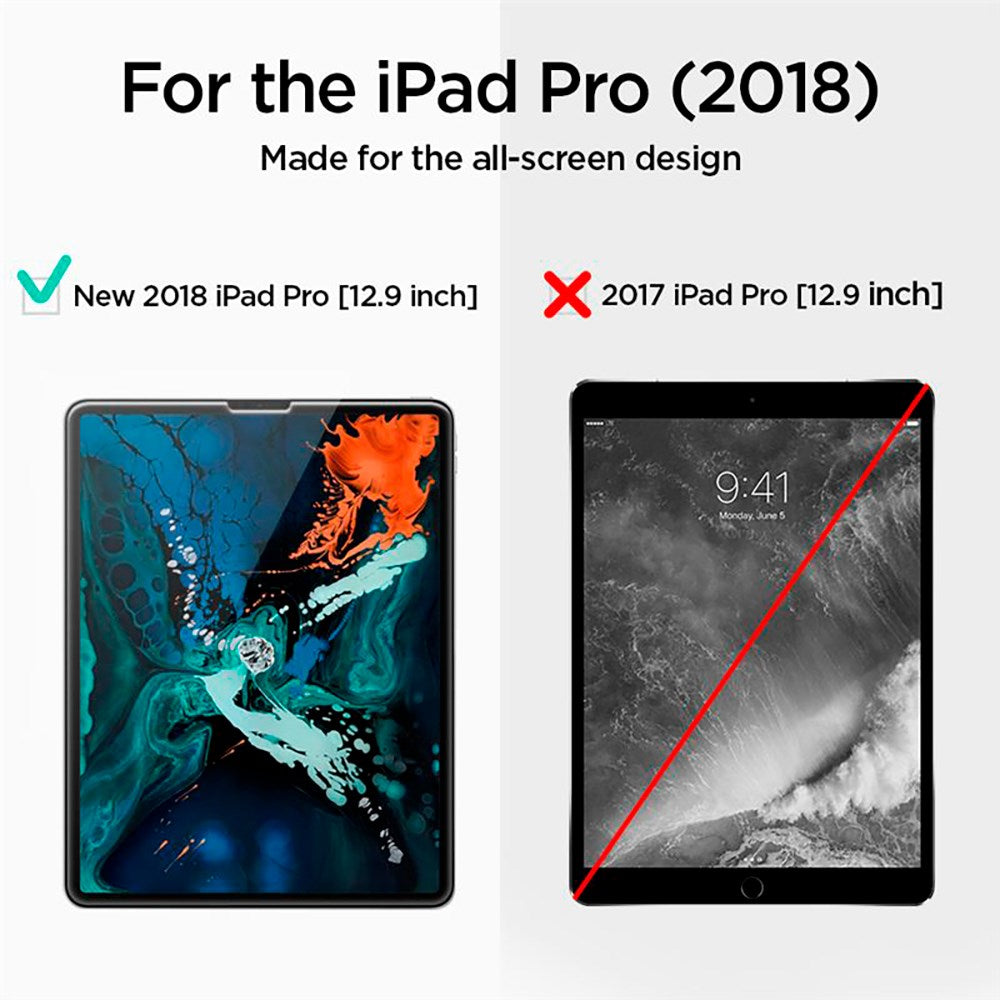 iPad Pro 12.9" (2022 / 2021 / 2020 / 2018) Spigen Glass.Tr Slim Skjermbeskytter - Herdet Glass - Gjennomsiktig