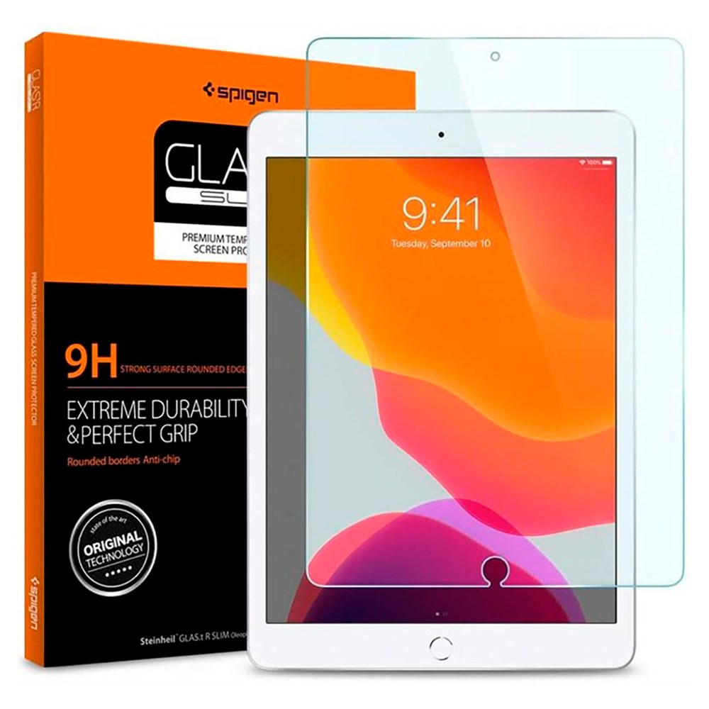 iPad 10.2" (2021 / 2020 / 2019) Spigen Glass.Tr Slim Skjermbeskytter - Herdet Glass - Gjennomsiktig