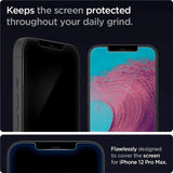 iPhone 12 Pro Max Spigen EZ Fit Glas.tR Skjermbeskytter 2. Stk - Case Friendly - Gjennomsiktig