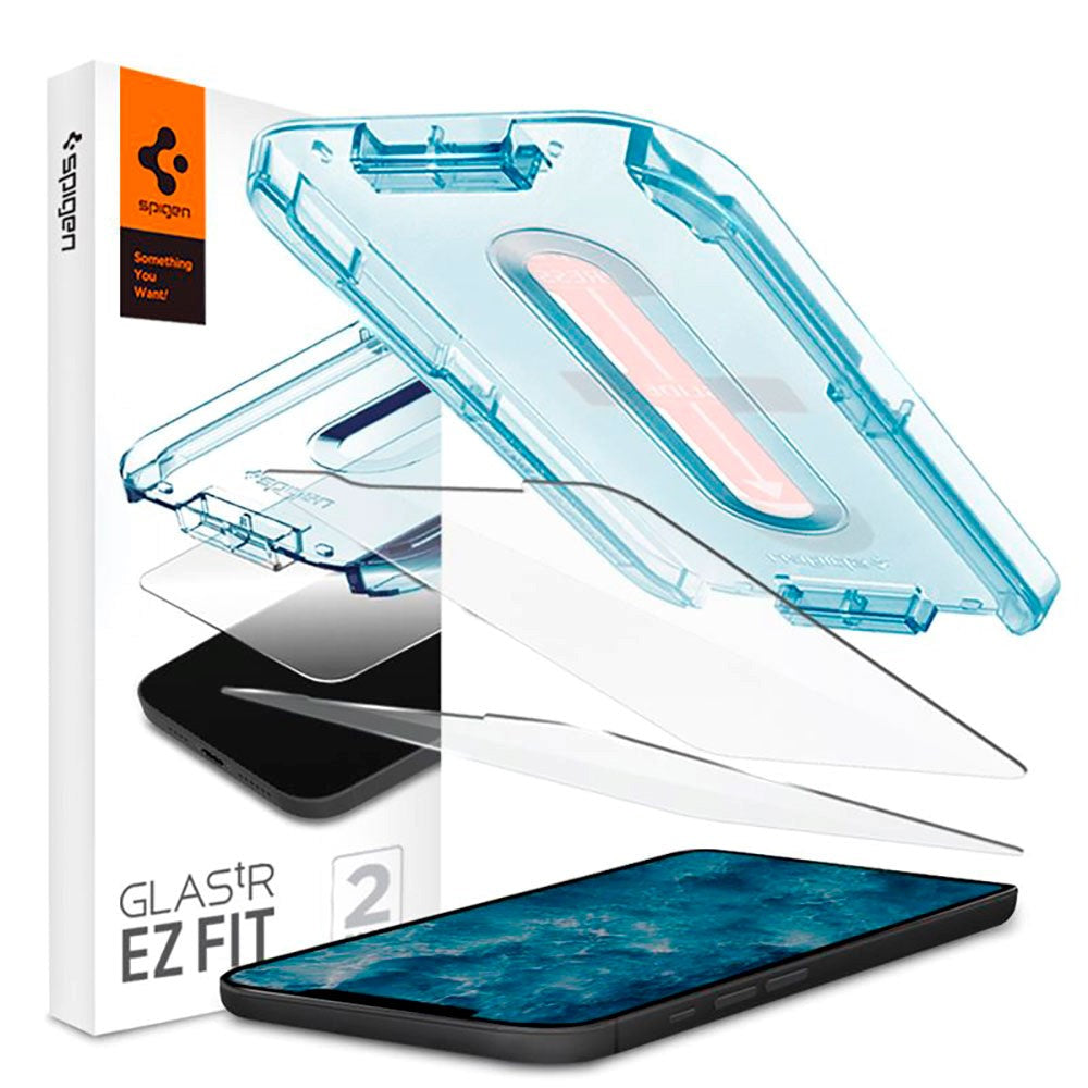 iPhone 12 / 12 Pro Spigen EZ Fit Glas.tR Skjermbeskytter 2. Stk - Case Friendly - Gjennomsiktig