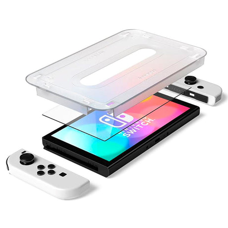 Nintendo Switch OLED Spigen EZ Fit Glas.tR Skjermbeskytter - 2-Pack - Gjennomsiktig