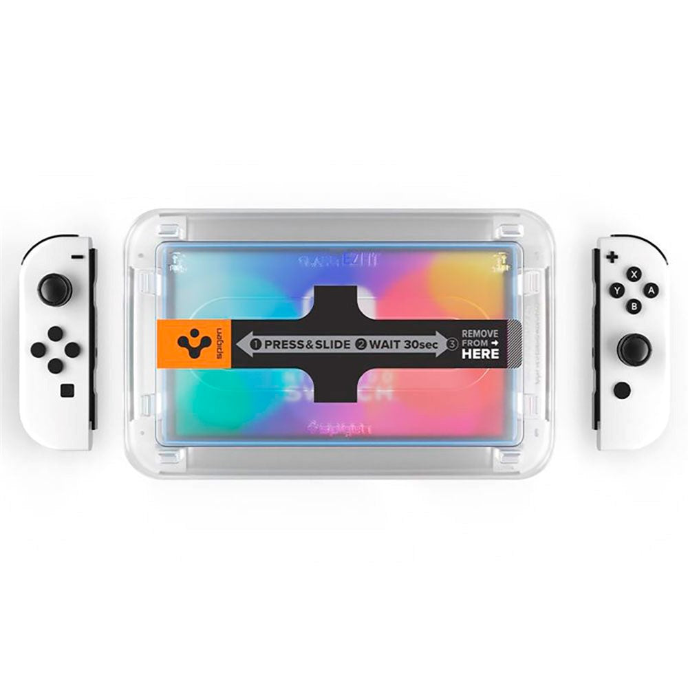 Nintendo Switch OLED Spigen EZ Fit Glas.tR Skjermbeskytter - 2-Pack - Gjennomsiktig