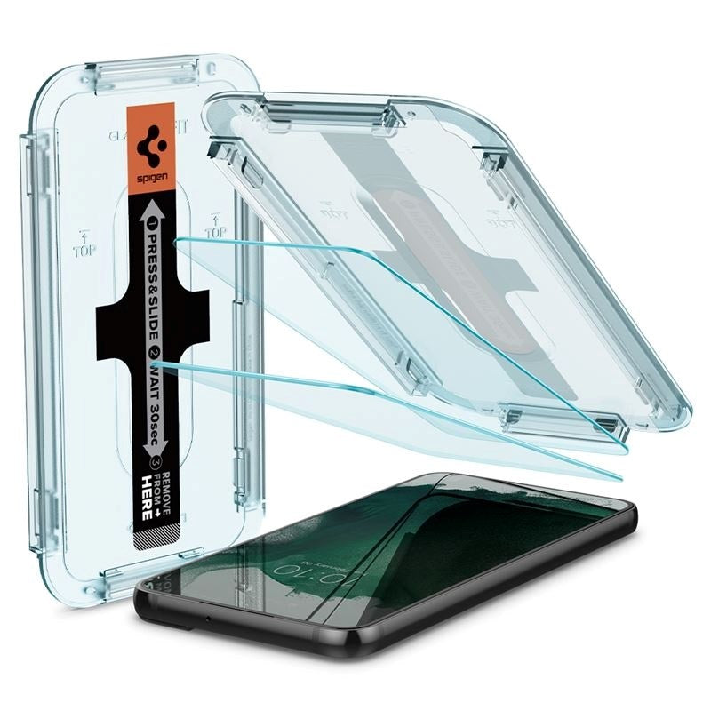 Samsung Galaxy S22+ (Plus) Spigen EZ Fit Glas.tR Skjermbeskytter 2. Stk - Case Friendly - Gjennomsiktig