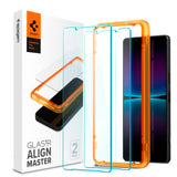 Sony Xperia 1 IV Spigen Alignmaster Glas.tR Skjermbeskytter 2. Stk - Case Friendly - Genomskinlig