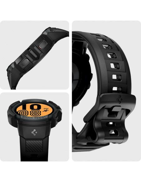 Samsung Galaxy Watch 4 (44 mm) SPIGEN Rugged Armor Pro-deksel - plastdeksel med stropp - Kullgå (DEMO)