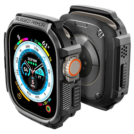 Apple Watch Ultra 3 / 2 / 1 (49mm) Spigen Rugged Armor Deksel - Svart