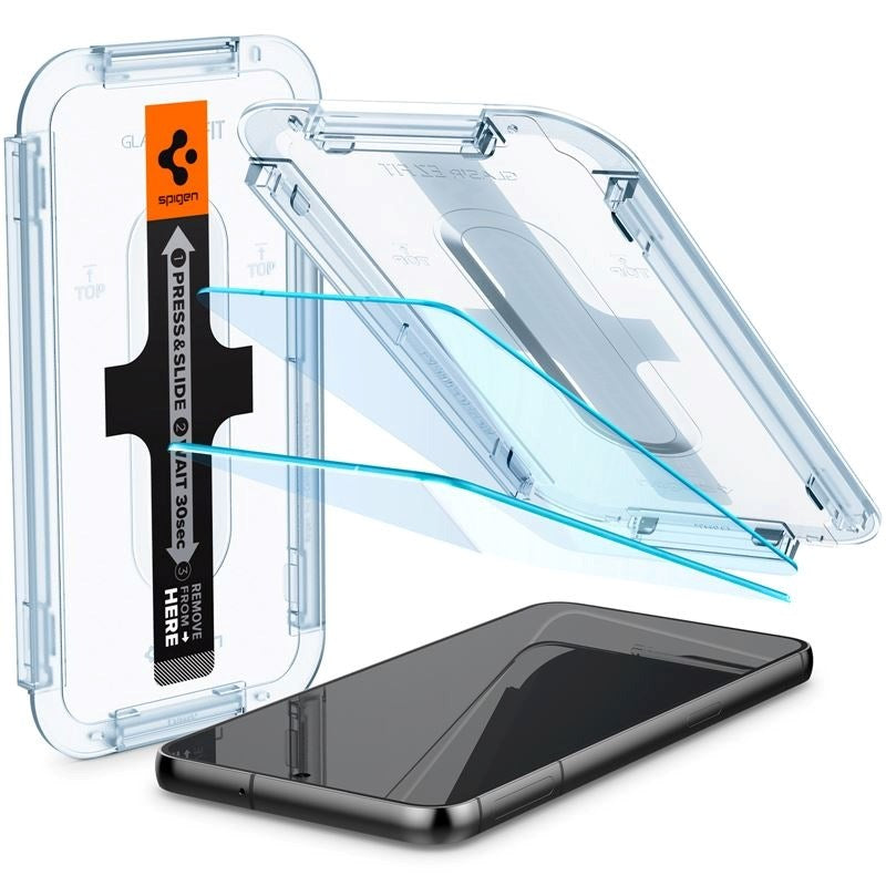 Samsung Galaxy S23 Spigen EZ Fit Glas.tR Skjermbeskytter 2. Stk - Case Friendly - Gjennomsiktig
