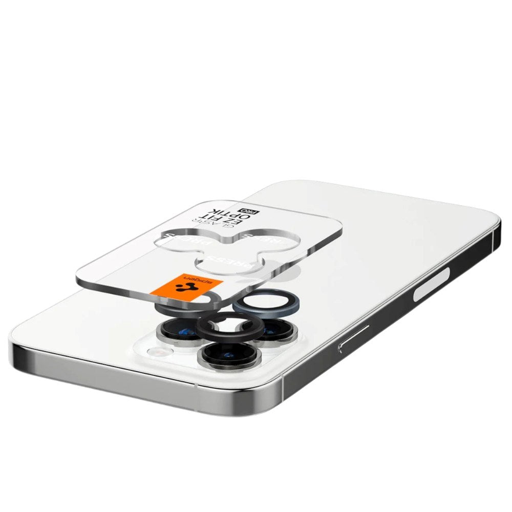 iPhone 17 Pro / 17 Pro Max / 16 Pro / 16 Pro Max / 15 Pro / 15 Pro Max / 14 Pro / 14 Pro Max Spigen Glass tR EZ Fit Optik Pro Kameralinsebeskyttelsesglass - 2 stk - Gjennomsiktig