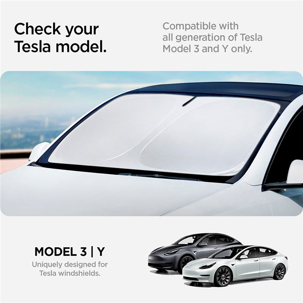 Spigen CryoShade Vindskjerm Solskjerm for Tesla Model Y / 3 - Svart